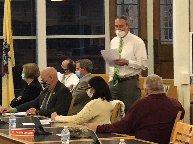 Ocean City High School Principal Dr. Matt Jamison speaks during a March 17 Board of Education meeting.