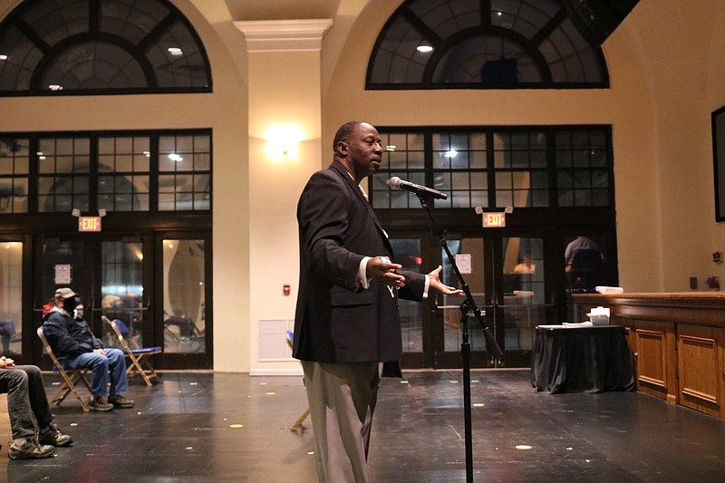 Rev. Gregory Johnson, a former Ocean City councilman, tells the governing body that local teens should not be labeled as "gangs and thugs."