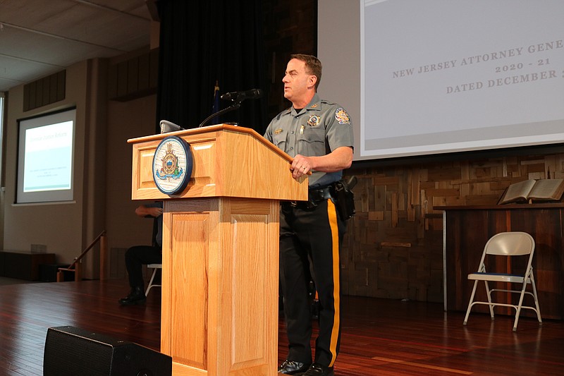 Ocean City Police Chief Jay Prettyman tells the audience of the dramatic changes caused by the new marijuana laws.