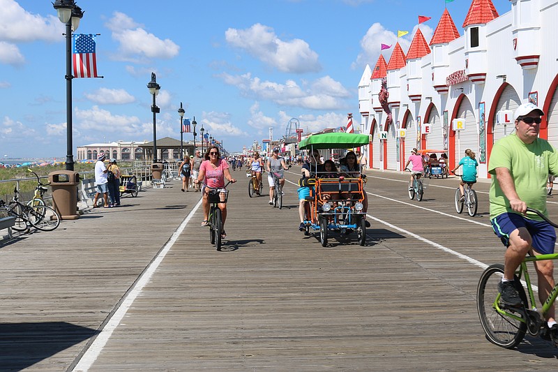 The Boardwalk gets its share of bicyclists, strollers and beachgoers.