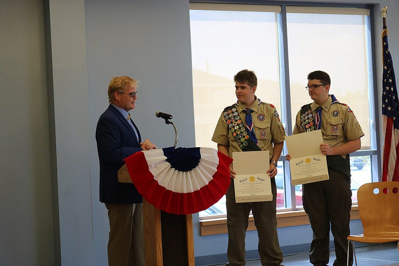 Assemblyman Erik Simonsen tells the Millar brothers that they have done something amazing.