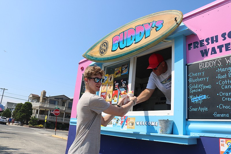 Dan Vananman, of Magnolia, N.J., knows a way to keep cool.