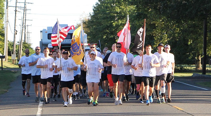 Military members run from Cape May Point to Ocean City. (Photo courtesy Doug Otto)