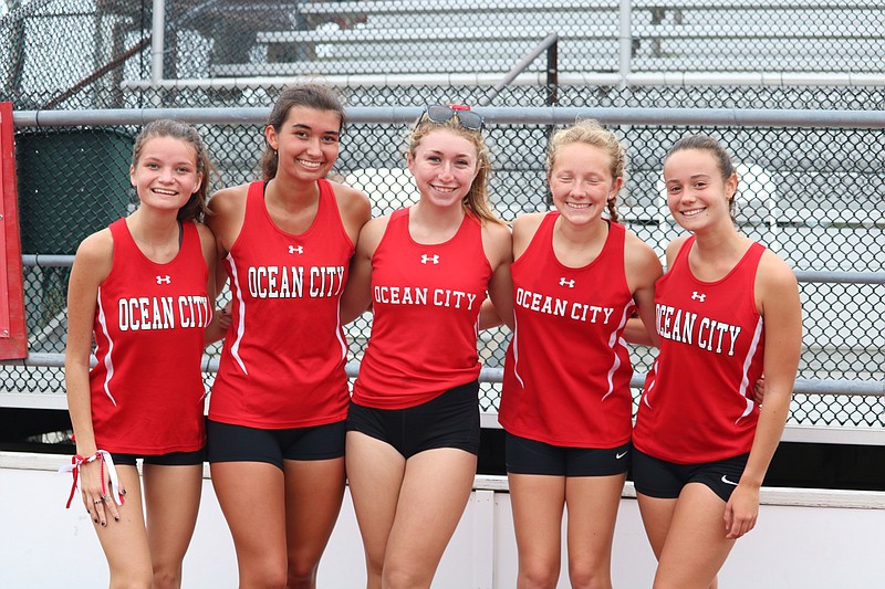 Girls Cross Country seniors: Lexi Raymond, Abby Plousis, Kailey Grimley, Isabella Smith, Emma Weber.