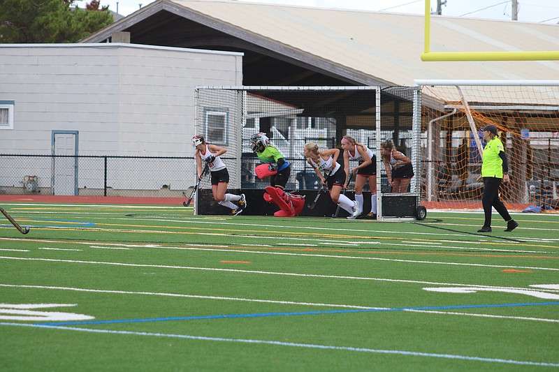 The Red Raider defense readies for a penalty corner.