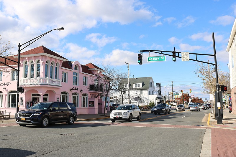 Traffic moves through the busy intersection of Ninth Street and Asbury Avenue.