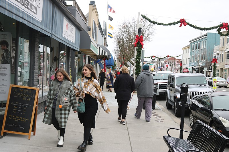 The downtown area is a major shopping hub during the holidays and other times of the year.