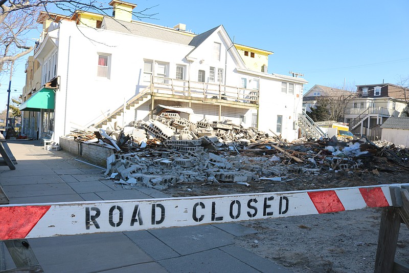 Rubble is all that is left of a building that was on the side of the main structure at GGs.