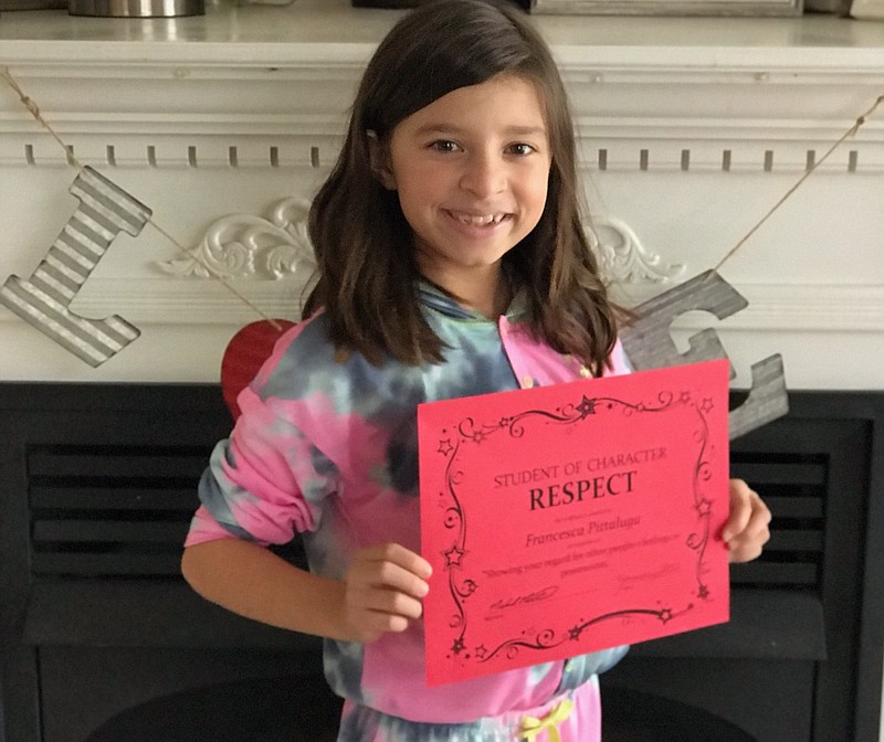 Francesca Pittaluga, 9, of Sea Isle City, displays her certificate. (Photo courtesy of Kristy Pittaluga)