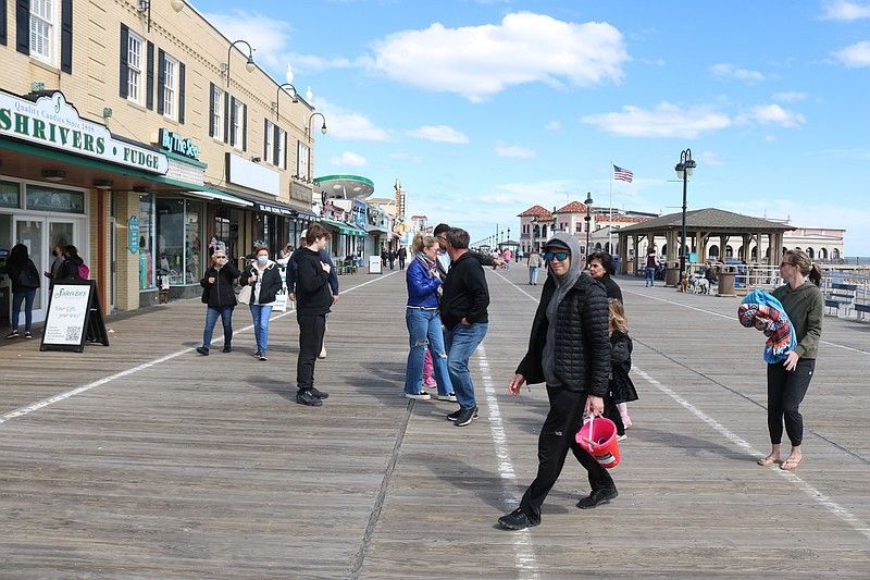 Visitors stroll along the Boardwalk.