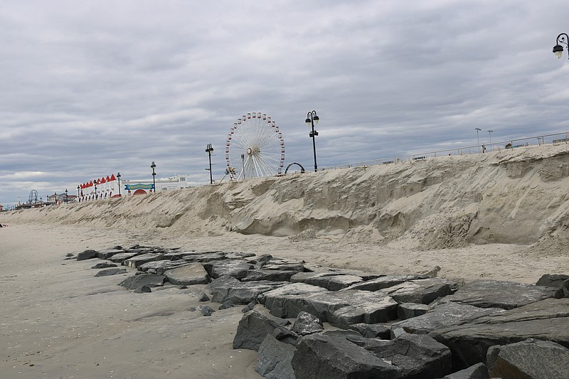 Storm erosion over the winter leaves some of Ocean City's beaches, like this one at Fifth Street, with significant damage to the dunes.