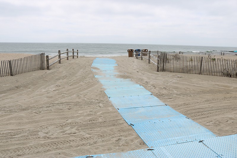 Mobility mats such as this one recently installed at Sixth Street beach will soon be at all of Ocean City's beaches for the summer season.