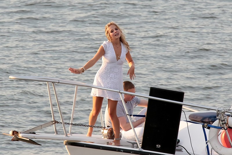 Singer Jackie Evancho performs during the boat parade for the 2018 Night in Venice. (Photo courtesy of Ocean City) 