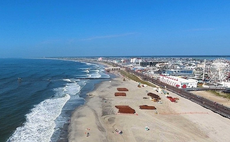 Beach replenishment projects widen the shoreline and create a bigger barrier to protect the city from the raging ocean. (Photo courtesy of the U.S. Army Corps of Engineers)