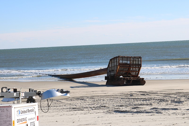 Sand will be pumped from the Great Egg Harbor Inlet onto the beaches through a massive system of pipes.