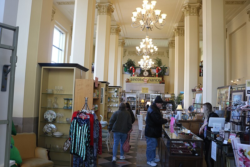 The Crown Bank building currently has retail space.