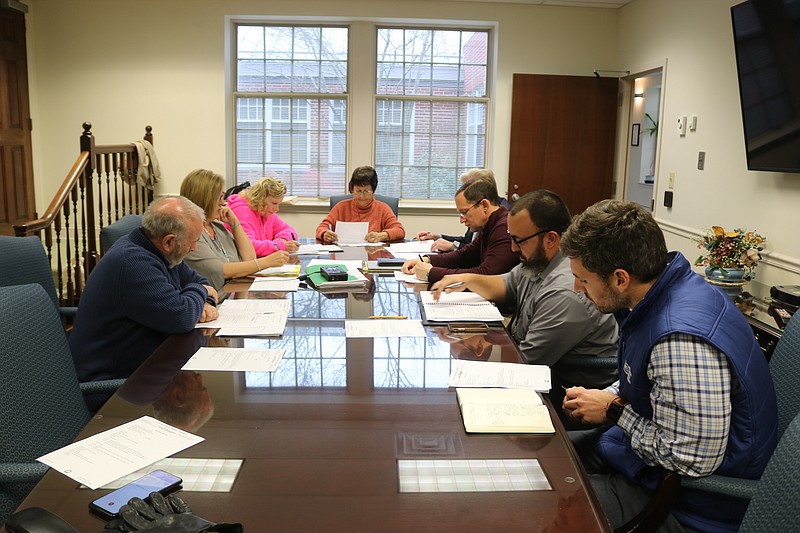 The Cape May County Bridge Commission board members and staff discuss traffic and revenue figures during their monthly meeting Thursday.