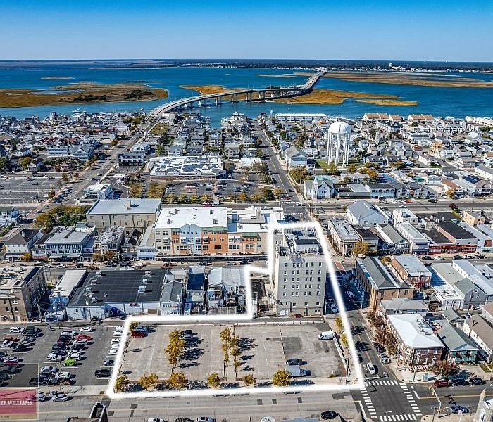 This is an aerial shot of the large piece of property in the downtown. (Photo credit Keller Williams)