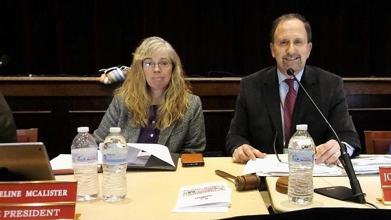 Joseph Clark returns as vice president of the School Board. He is pictured with School Board member Jacqueline McAlister in 2018.