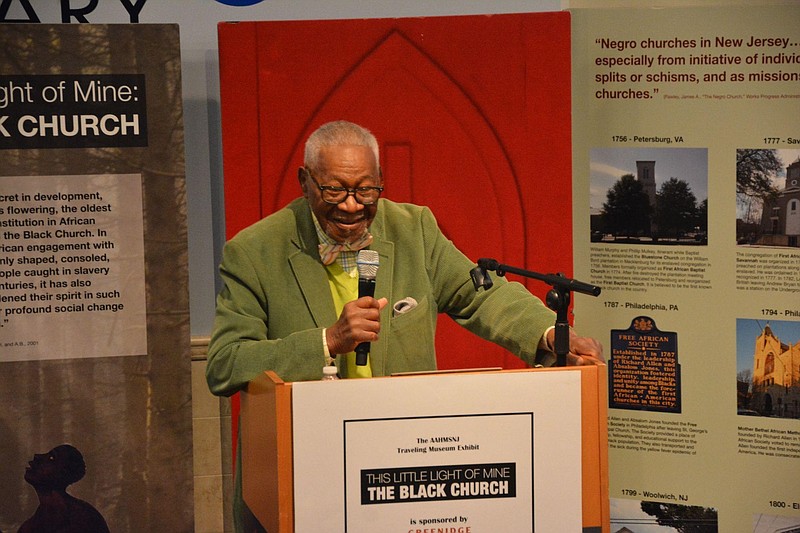 Historian Ralph E. Hunter is the featured speaker at the Black History Month presentation in Ocean City. (Photos by Adriana Alfaro)