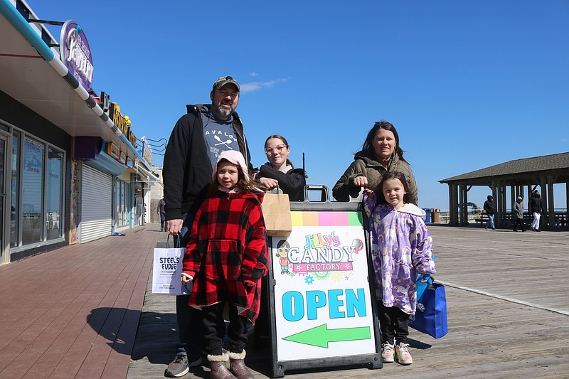 Rob and Amanda Parker, of Bucks County, Pa., make a weekend of it in Ocean City with their daughters, from left, Olivia, Kyleigh and McKenna. 