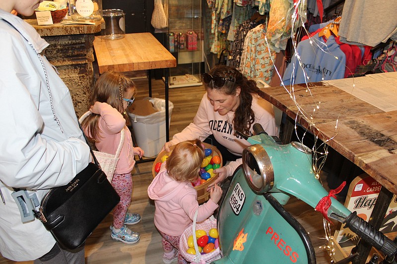 Boardwalk merchants will have goodies for children in colorful plastic eggs this weekend for the second "Great Egg Hunt" of the month. (Photos courtesy of Ocean City)