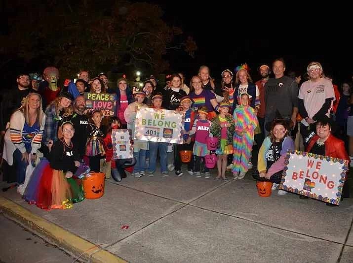 "We Belong Cape May County" members gather for a group picture before the Ocean City Halloween Parade in 2022. (Photo courtesy of We Belong Cape May County)