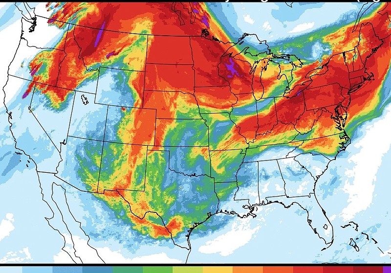 Satellite image shows drifting smoke from Canadian wildfires. (Image courtesy of NOAA)