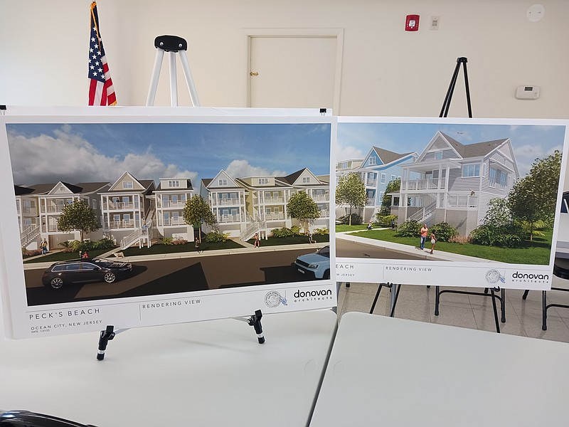 The designs for the affordable housing project include 15 duplex-style buildings containing four units each.