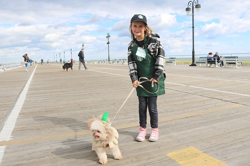 Steele Samia, of Ocean City, with her dog, Gaspar.