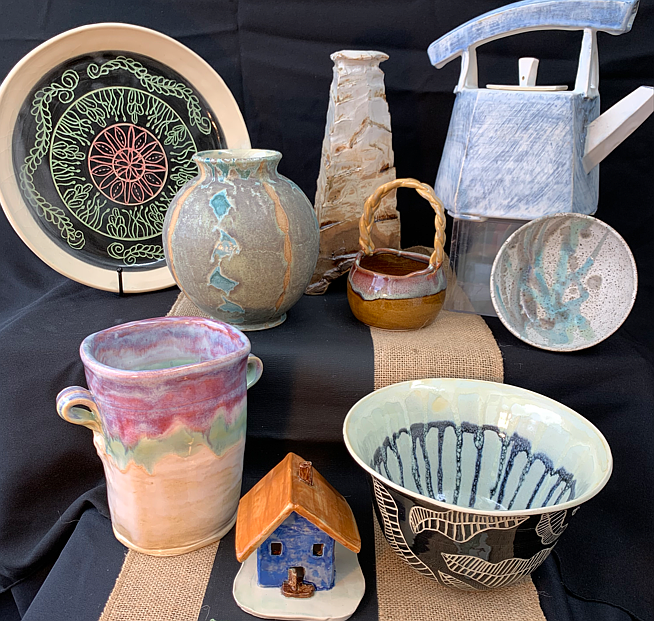 Here are some pottery pieces that will be on display during the art exhibit. (Photo courtesy of OC Arts Center)