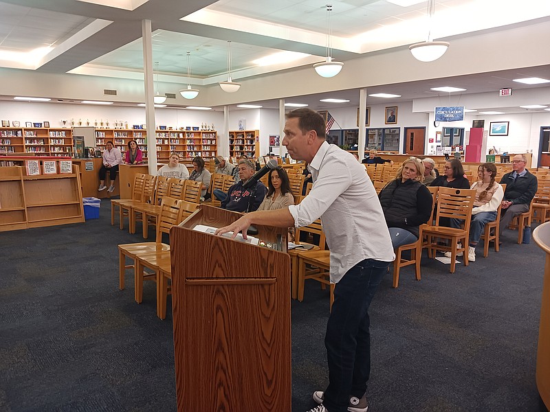 Ocean City parent Kevin Schaffer raises concerns about graphic material sold at the book sale.