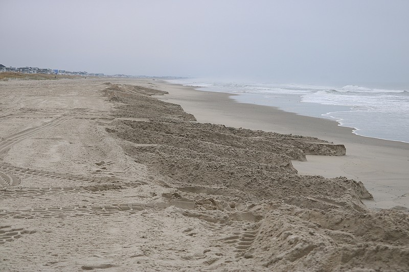 New sand is deposited on the beach between 56th and 57th streets.