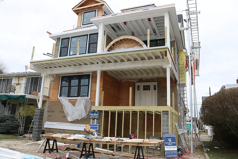 An upscale home is under construction at the corner of First Street and Bay Avenue in the northern end of Ocean City.