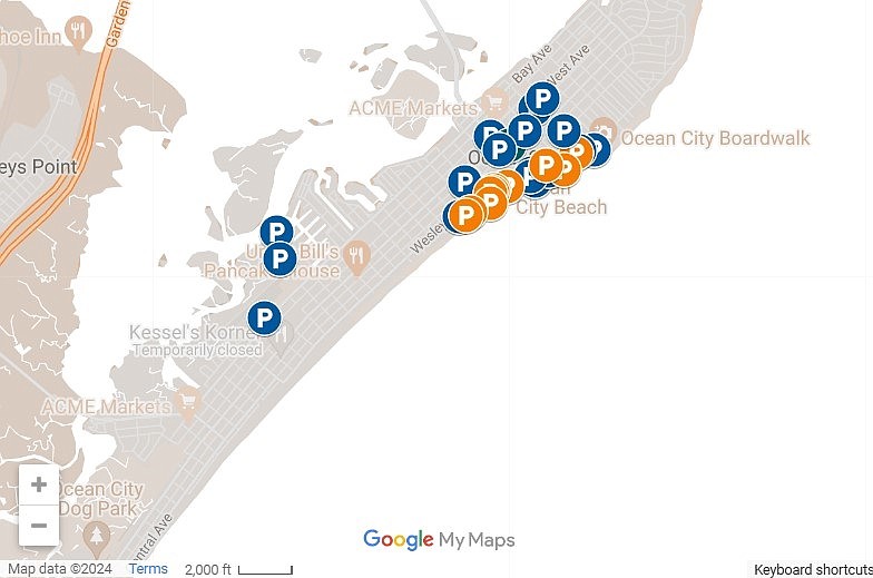 The map would be interactive and show visitors how many open spots there are available. (Image courtesy of Ocean City)