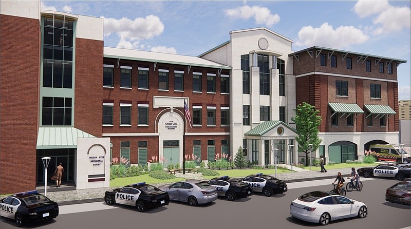 An architectural rendering depicts the renovated public safety building that is expected to be one of the city's major construction projects in 2025. (Image courtesy of Ocean City)