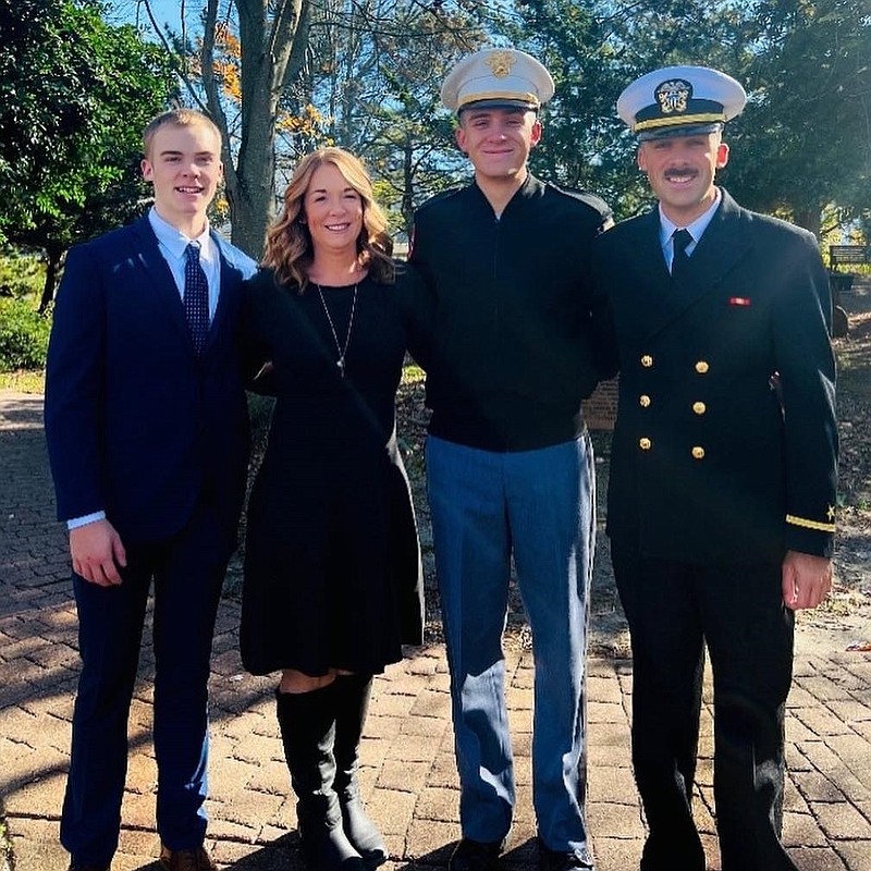 From left, Stone, Sheri, Garret and Travis Longstaff in a park in 2022. (Photo courtesy of Sheri Longstaff)