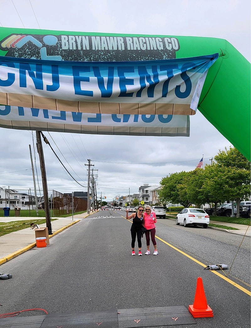 At 91, Ocean City resident Bea Pinkerton, in pink top, is the triathlon's oldest finisher. (Photo courtesy of Ocean City)