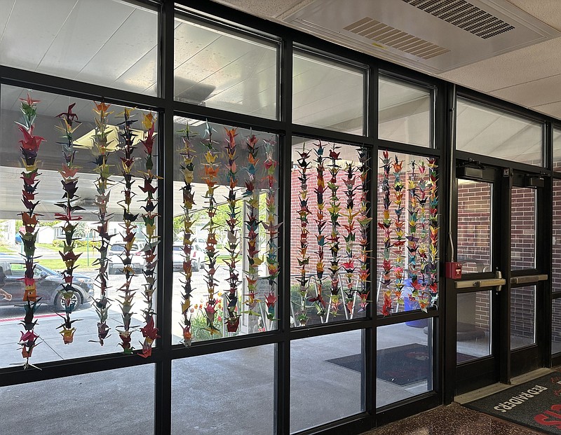 The cranes will be on display until the end of the school year.