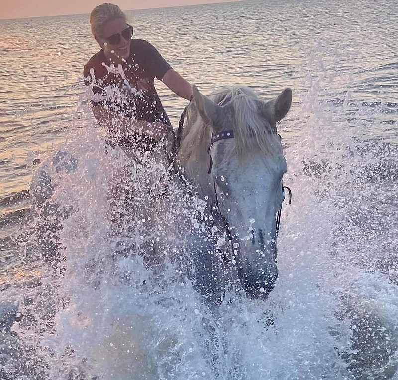 Ice cooling off in the ocean.