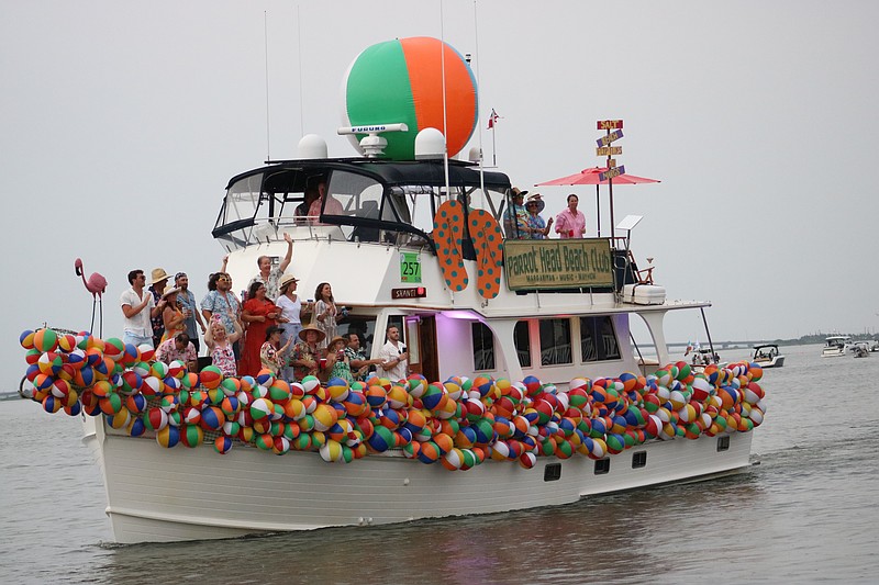 Night in Venice boats feature elaborate decorations to thrill the spectators on shore.