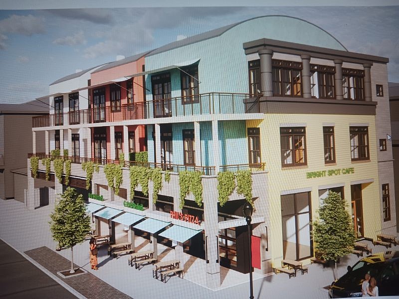 An architectural rendering depicts the proposed project. (Image from Sea Isle City zoning board documents)