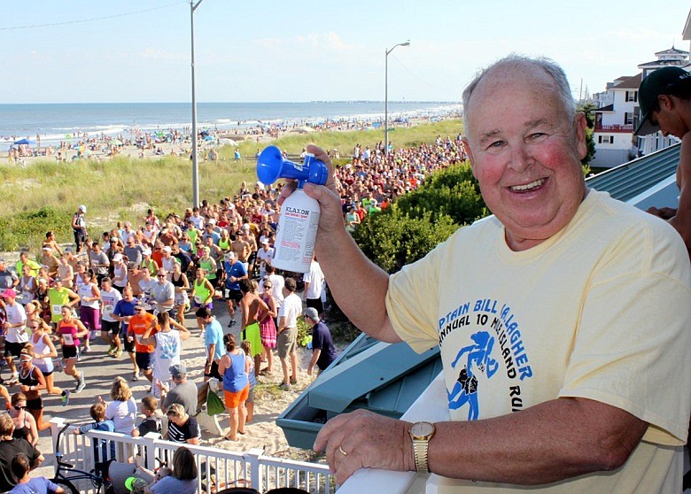 Former Sea Isle City Beach Patrol Captain Bill Gallagher will sound the starting horn on August 12 during the 47th Annual Captain Bill Gallagher 10-Mile Island Run. The race, which was re-named in Captain Gallagher’s honor more than 25 years ago, attracts over 1000 athletes each year.
