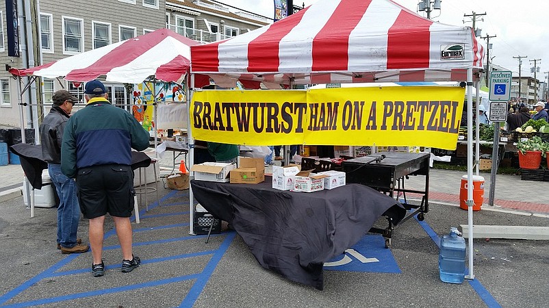 Bratwurst sandwiches were among the German-flavored foods.