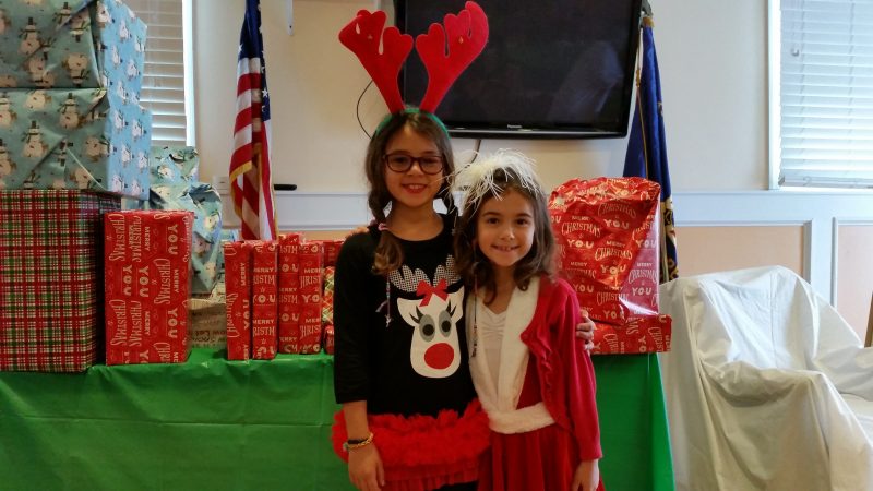 Antonella DiAntonio, 9, and her 6-year-old sister, Arianna, who live in Sea Isle City, were dressed in Christmas costumes.