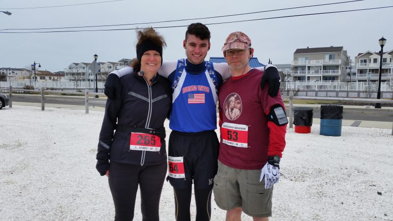 From left, Pat Weidner, her son, John, and her brother, Thomas Marshall, made the marathon a family affair.