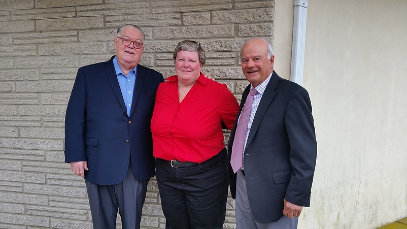 From left, City Council members J.B. Feeley, Mary Tighe and Jack Gibson shown in 2017.