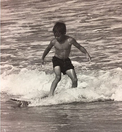 A 5-year-old Brian Heritage rides the waves along Sea Isle City in 1967.