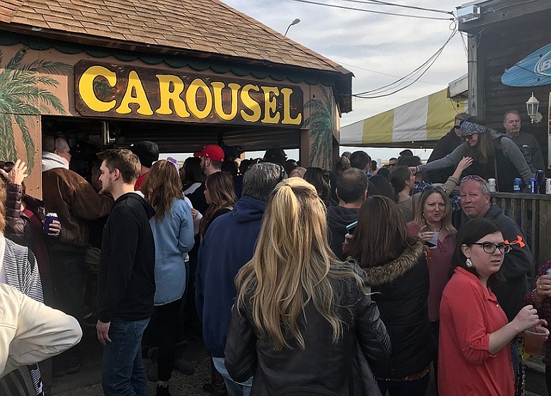 The Carousel Bar is a very popular feature at the Springfield. Shown here on Polar Plunge weekend 2017. 