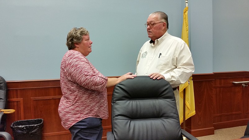 Councilman J.B. Feeley, talking to Councilwoman Mary Tighe, wants a complete smoking ban on Sea Isle's beaches.